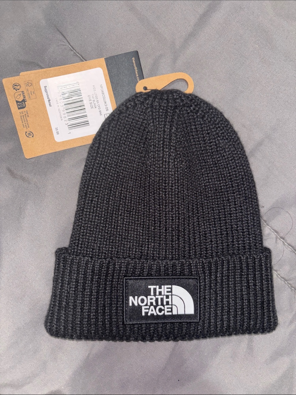 The North Face Black Ribbed Cuff Beanie